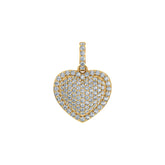 Puffy Heart Diamond Pendant 10K Yellow Gold